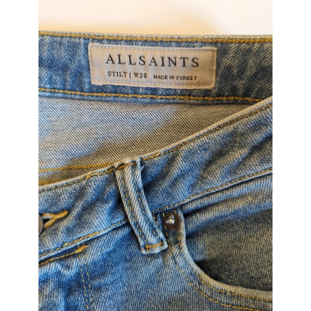ALL SAINTS Stilt Vintage Jeans women W28 Chambray Straight Skinny Hipster Boho
